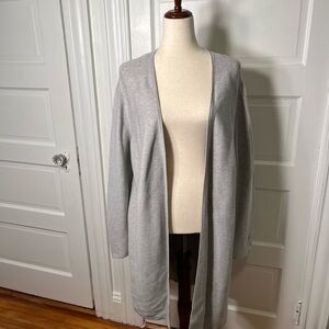 Talbots Women's Gray Open Front Sweater cardigan tunic
